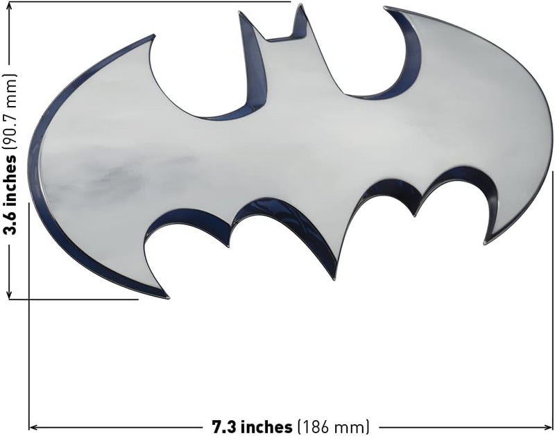 Fan Emblems Batman 3D Car Badge - 1989 Batwing Logo - Large (Chrome: 7.3 x 3.6 x 0.4 inches) - Image 2